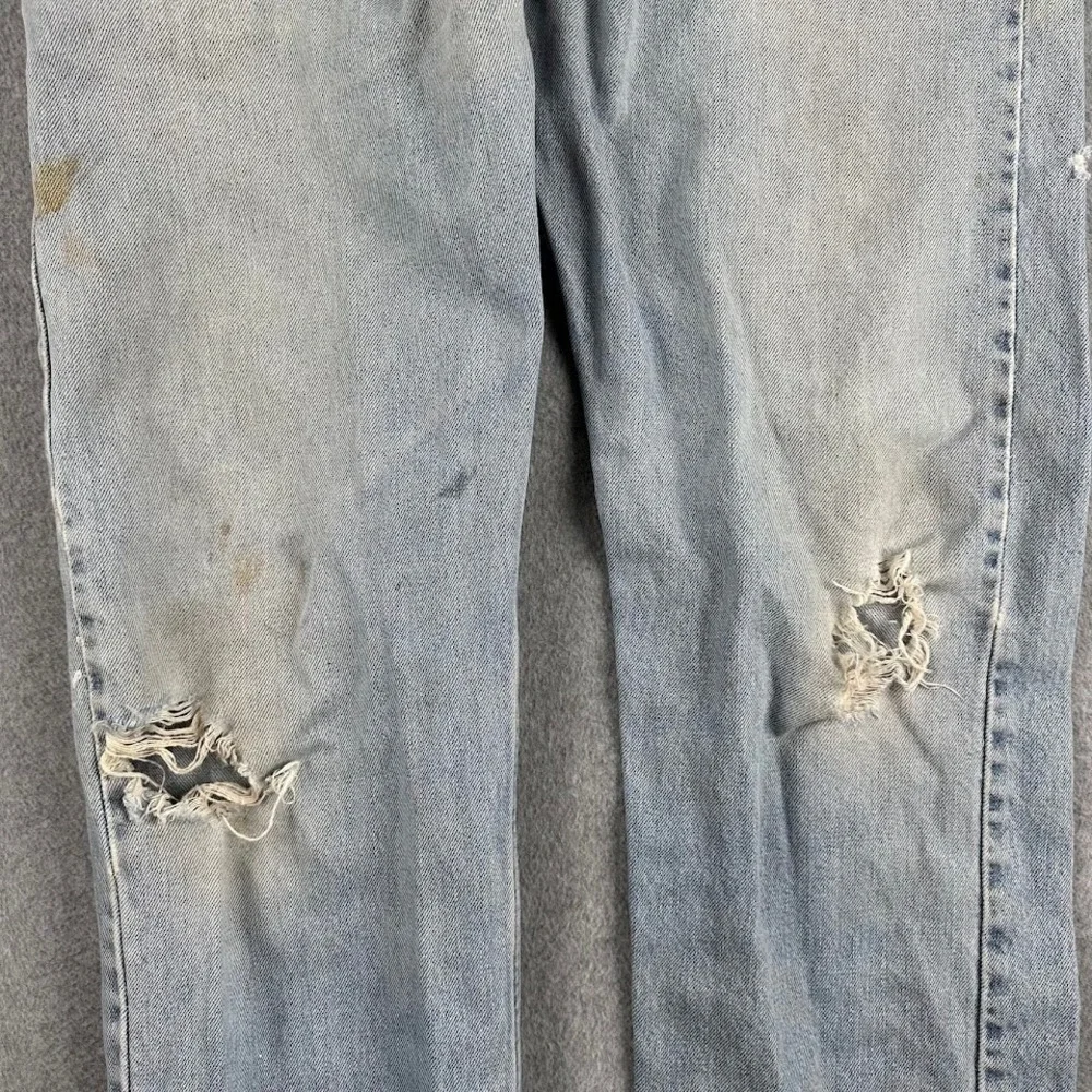 Vintage Levi 505 Men 90's Straight Light Wash Distressed Denim Jeans Rodeo 34x29